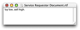 Modified text returned to the service requestor