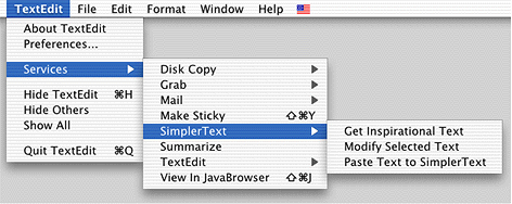 Three services provided by SimplerText