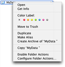 A contextual menu in the Finder