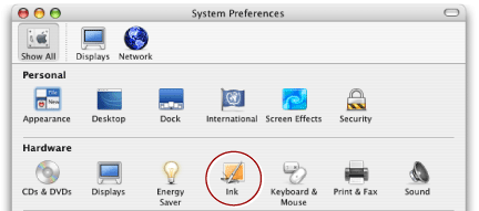 The Ink icon in System Preferences