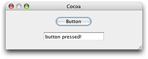 The Cocoa window for the CocoaInCarbon application