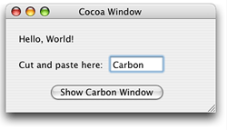 The Cocoa user interface for the CarbonInCocoa application