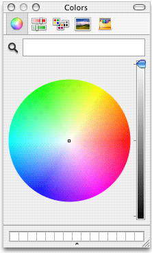 The color-wheel pane of the color panel