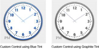 Examples of control tint aware custom control cells