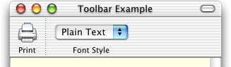 Vertically stretched toolbar item