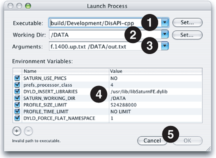 Launch Process Panel