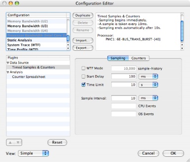 Config Editor: L2 Data Cache Miss Profile Config