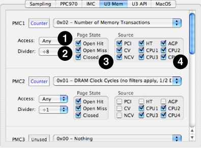U3 Memory Configuration Tab