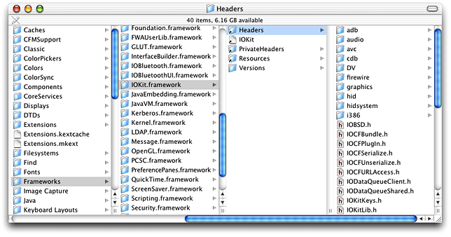 The I/O Kit framework