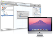 Xcode screenshot with iMac in front