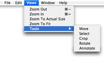 A menu that supports zooming and tools (Replace this)