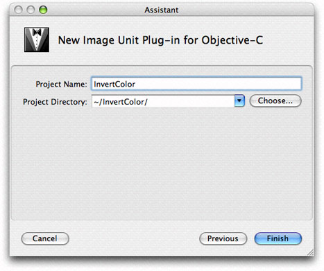 The project name for an image unit plug-in