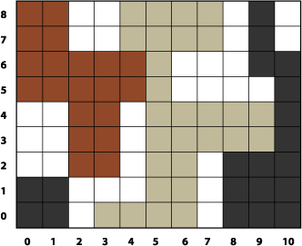 A grid of pixels