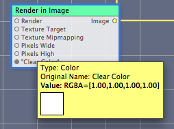 The help tag for the Clear Color input port