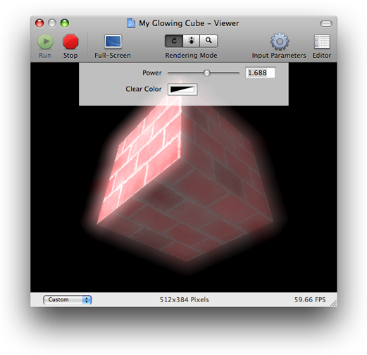 Published input ports as they appear in Quartz Composer