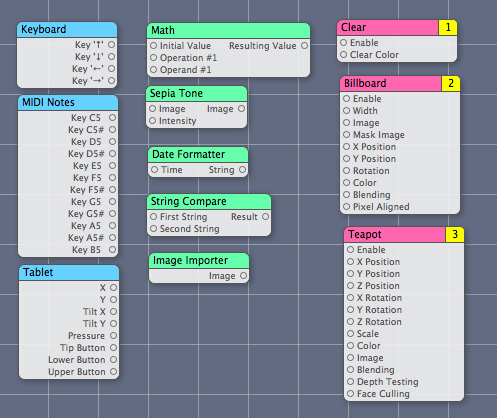 A variety of Quartz Composer patches