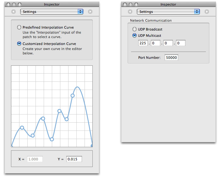 Two sample Settings panes