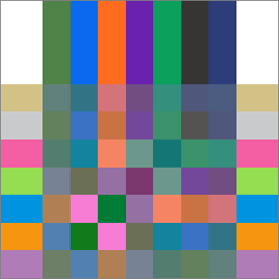 Rectangles painted using exclusion blend mode