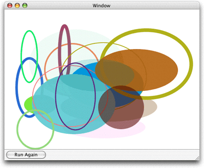 Multiple paths; each path contains a randomly generated ellipse