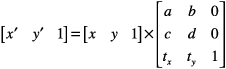 An equation that transforms a point by multiplying it with a transformation matrix