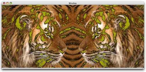 An image drawn after masking a range of colors and setting a fill color