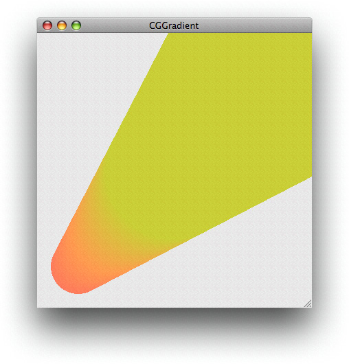 A radial gradient painted using a CGGradient object