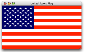 The result of using layers to draw the United States flag