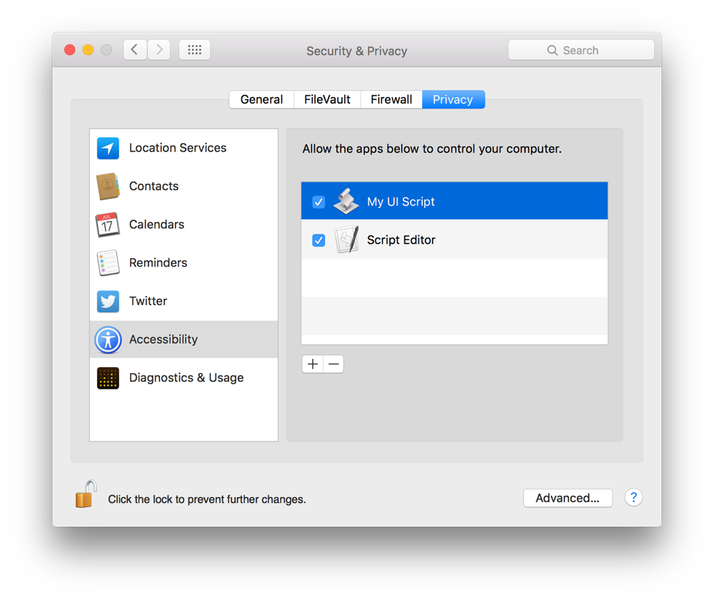 apple script to create shortcut for system preferences mac os sierra