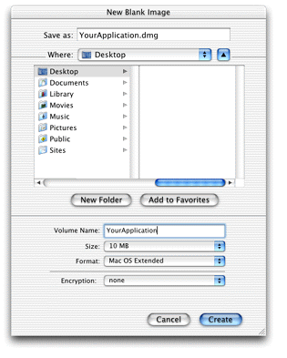 Disk Utility options