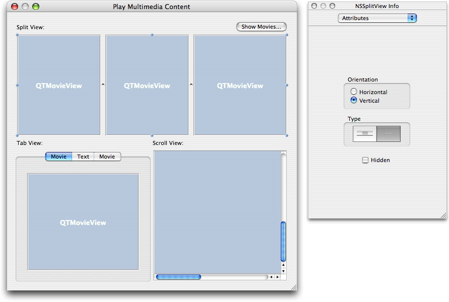 Split View attributes specified