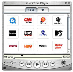 Mac OS 9 version of QuickTime Player with the  Platinum user interface