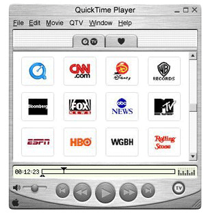 The Windows version of QuickTime Player