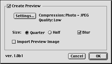 Create Preview dialog