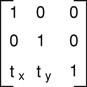 A matrix that describes a translation operation
