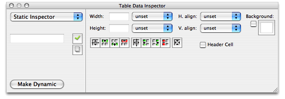 Setting cell width and height