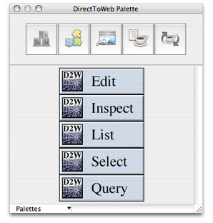 The DirectToWeb palette