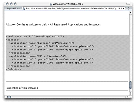 Copying the information that makes up the HTTP adaptor configuration file