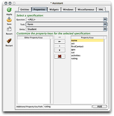 Add a property key for the form task