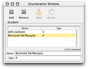 Default enumeration window