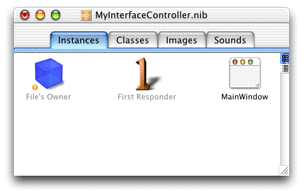 File’s Owner icon with exclamation point
