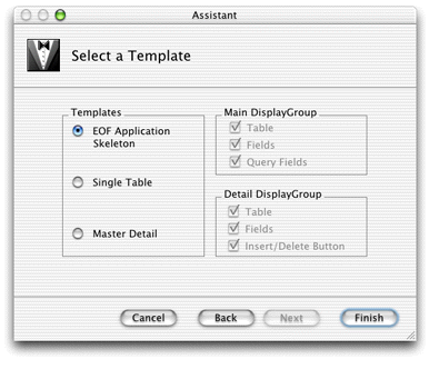 Choose a template for the interface controller