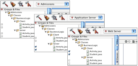 BusinessLogic group with imported files and associated targets