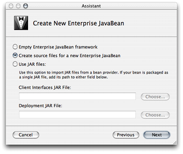 Create New Enterprise JavaBean