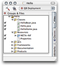 Hello project—the EJB Deployment target’s members