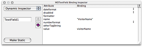 WOTextFiled Inspector
