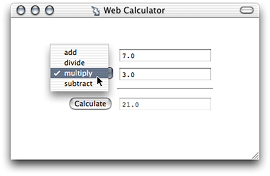 A possible user interface to the Calculator Web service