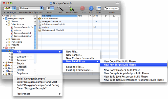 Add a Run Script Build Phase to an Xcode Project