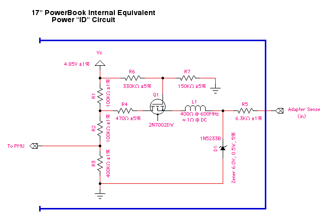 17-inch PowerBook Internal sense Circuit