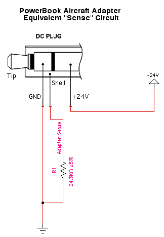 Aircraft adapter sense circuit