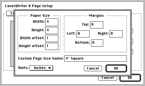 Custom Paper Sizes